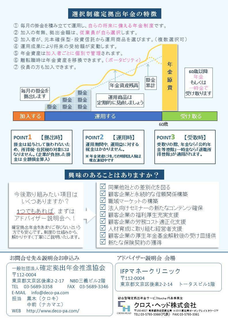 確定拠出年金アドバイザー説明会裏面